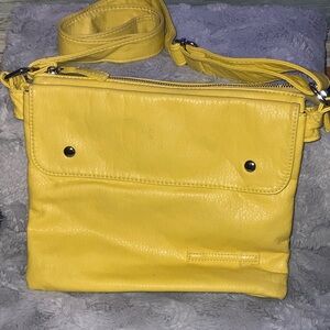 Yellow Leather Crossbody Bag